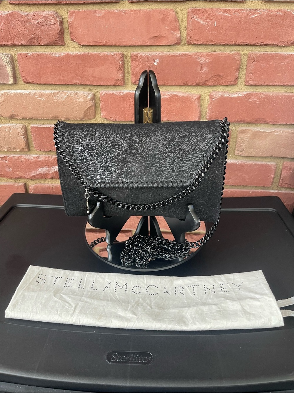 🔥Stella 🔥McCartney 🔥crossbody Black Chain- Accent Women's Clutch Bag